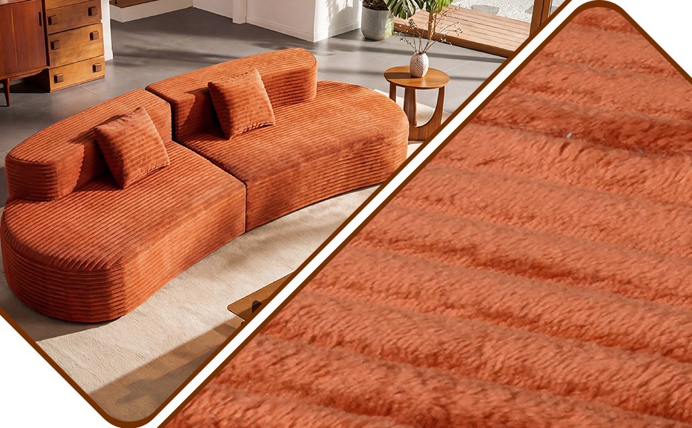 108.6-inch curved combination sofa with a modern cloud pattern design, made with