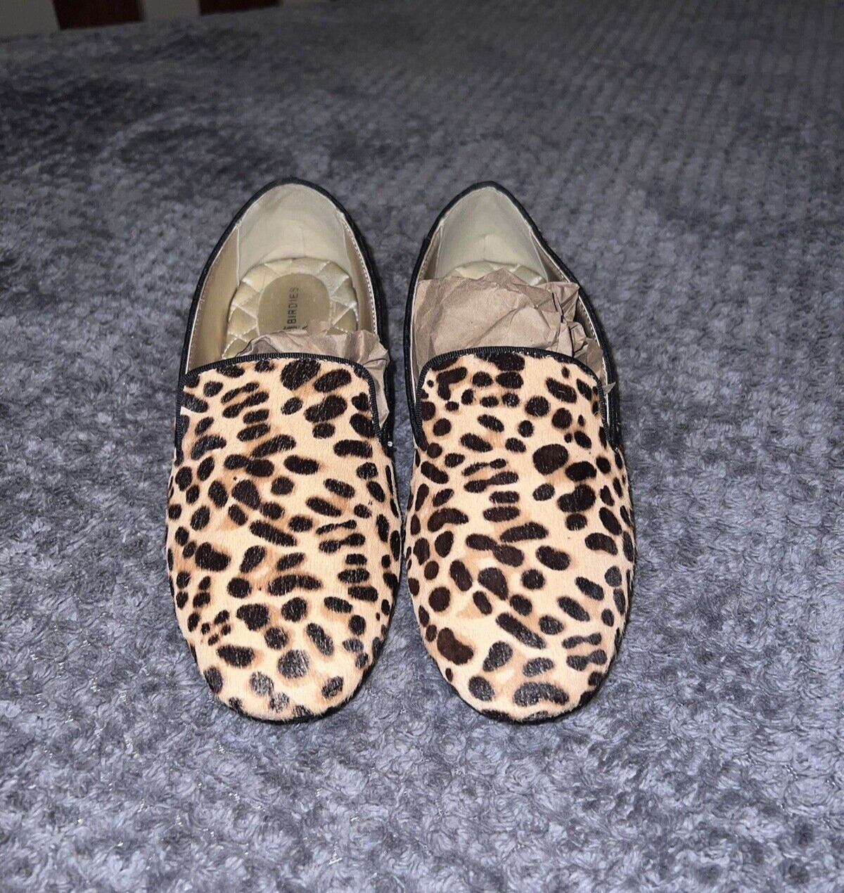 BIRDIES The Starling Cheetah Print Calf  Hair Comfort Loafer Shoes Sz 7