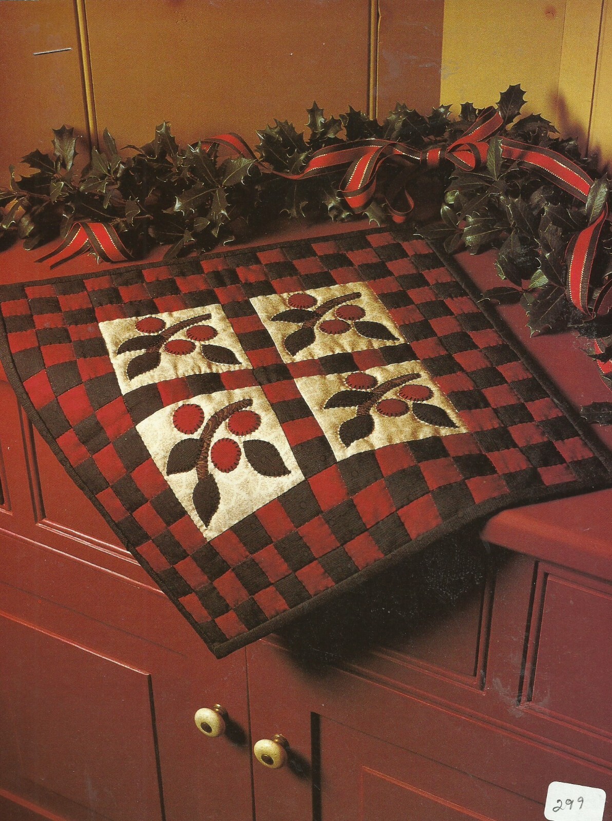 E0168 CHECKERBOARD CHERRIES WALL QUILT PATTERN/INSTRUCTIONS