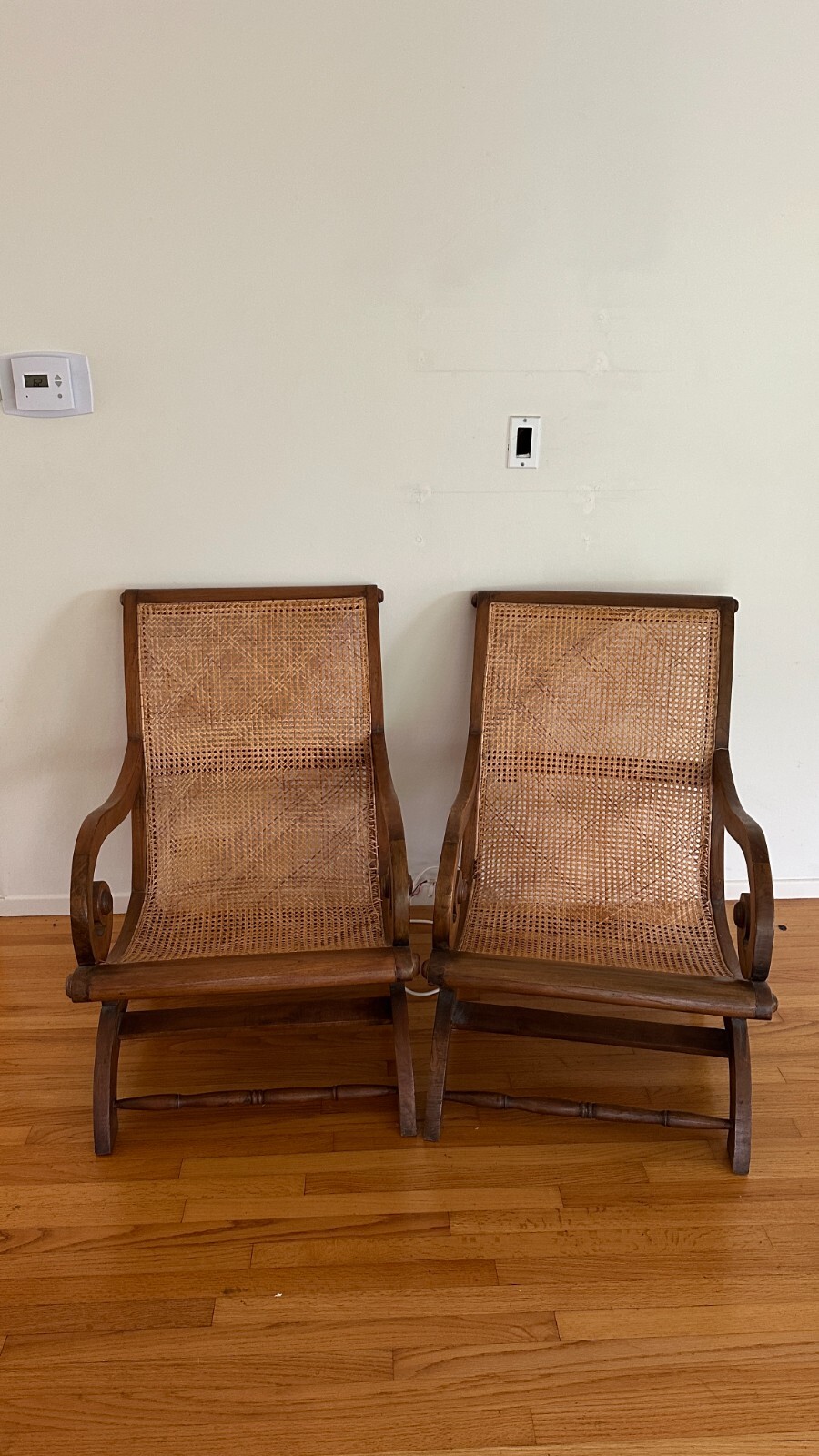 One (1) Antique English Cane Planter’s Armchair