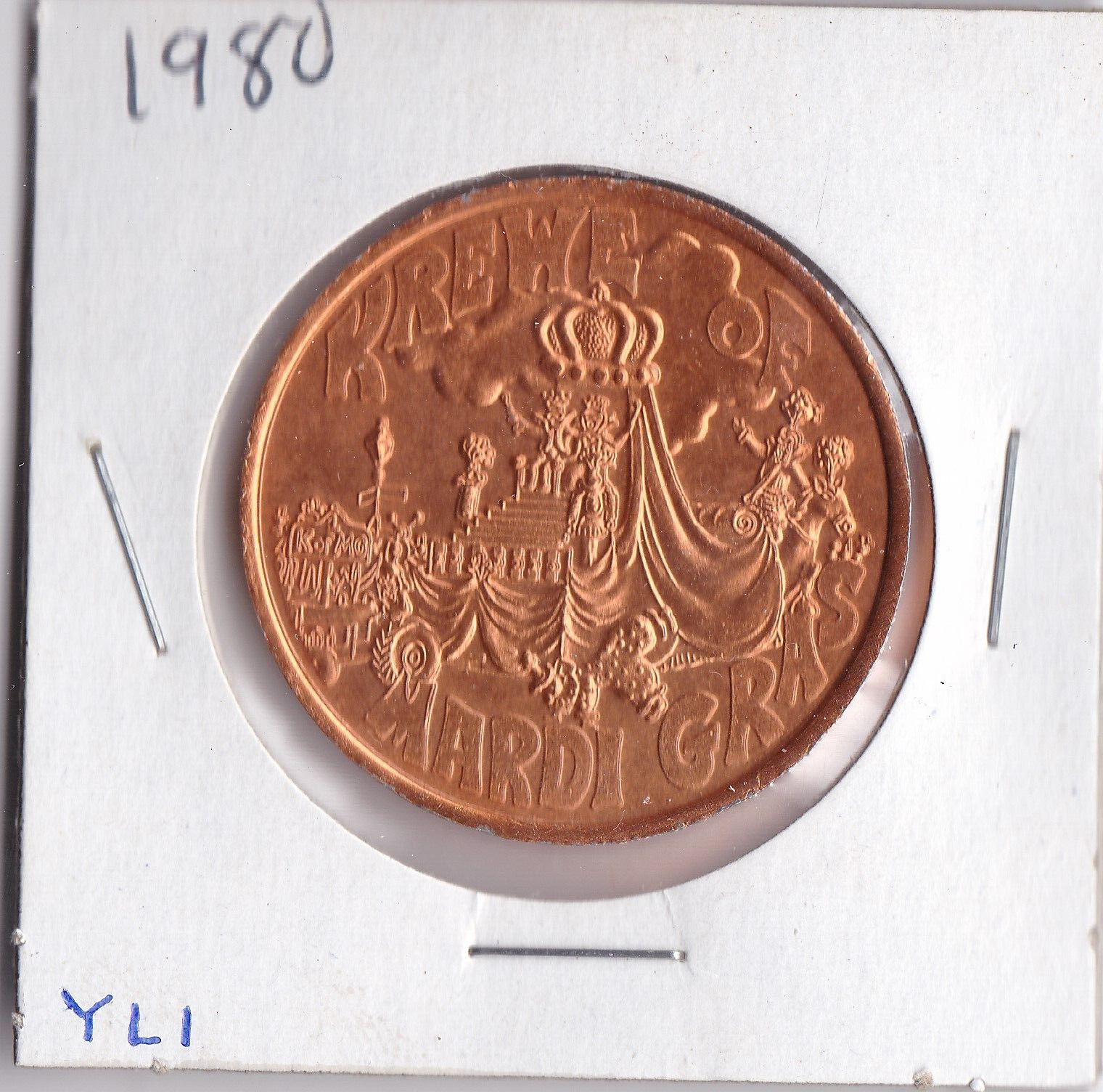 1980 KREWE OF MARDI GRAS (THEY'RE PLAYING OUR SONG) Aluminum DOUBLOON (Y L1)