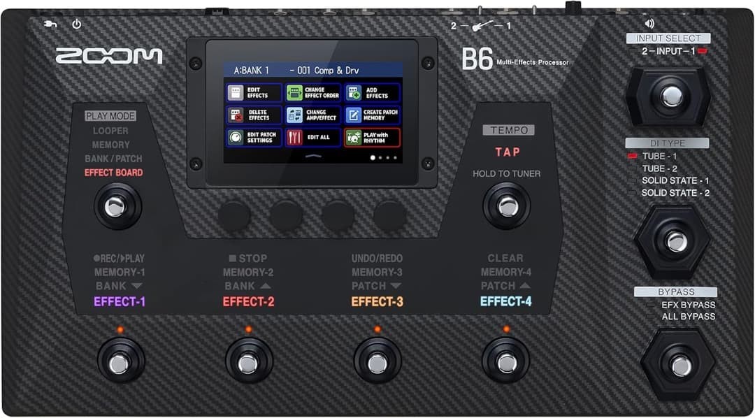 Zoom B6 Bass Multi-Effects Processor with DI Modeling, 2 Inputs, Used