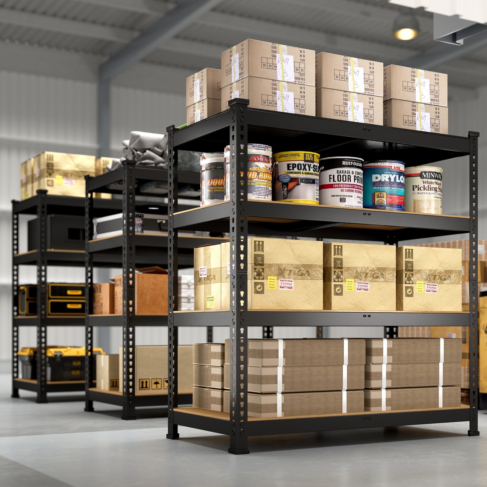 4 Tier Heavy Duty Garage Storage Shelf 40x20x59 Metal Adjustable Rack