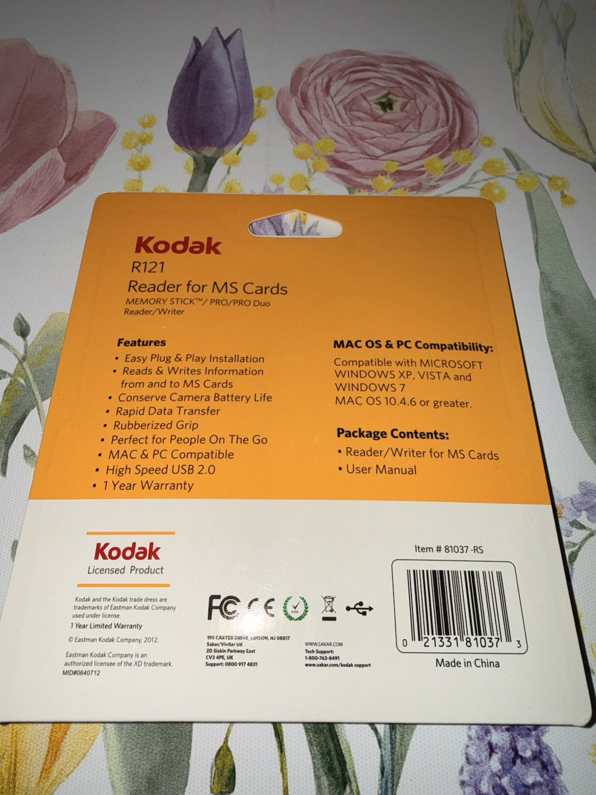 Kodak R121 Reader for MS Cards Memory Stick PRO/ PRO Duo Reader Writer