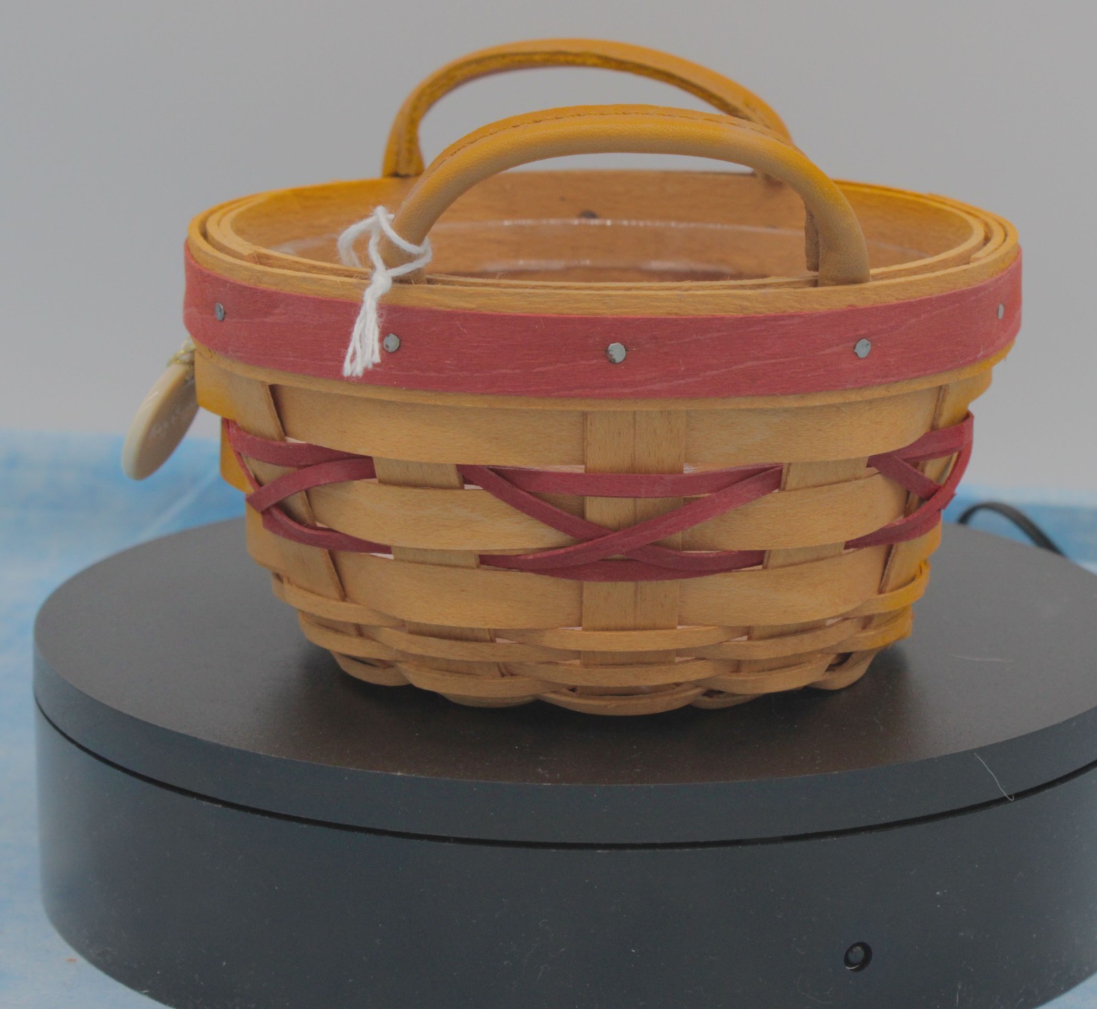 Longaberger 1999 Peppermint Tree Trimming Basket w/ Protector & Tag