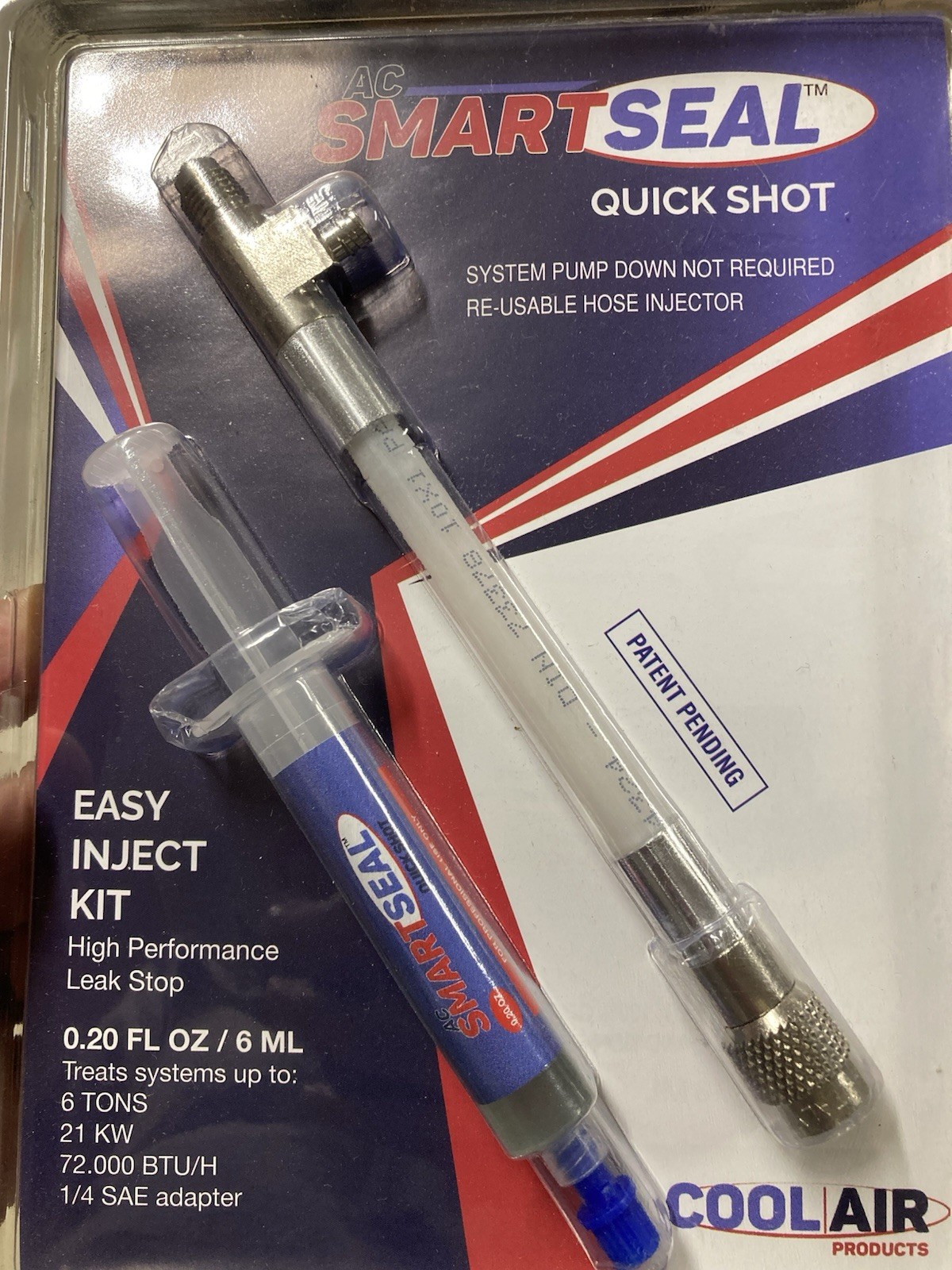 Cool Air Products AC SmartSeal Quick Shot Leak Stop 322BP Easy Inject Kit