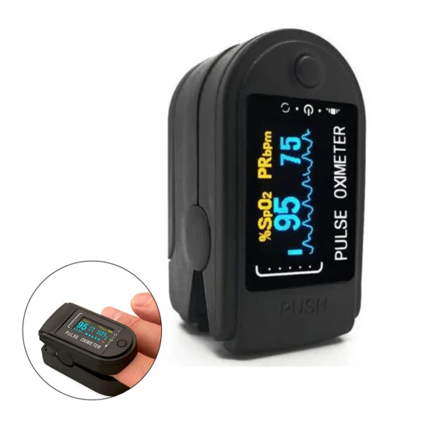 Pulse Oximeter Fingertip Blood Oxygen SpO2 Heart Rate Monitor - BLACK