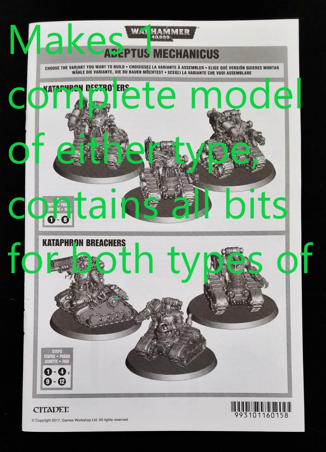 40K 1 Kataphron Destroyer / Breacher Adeptus Mechanicus Servitor Warhammer