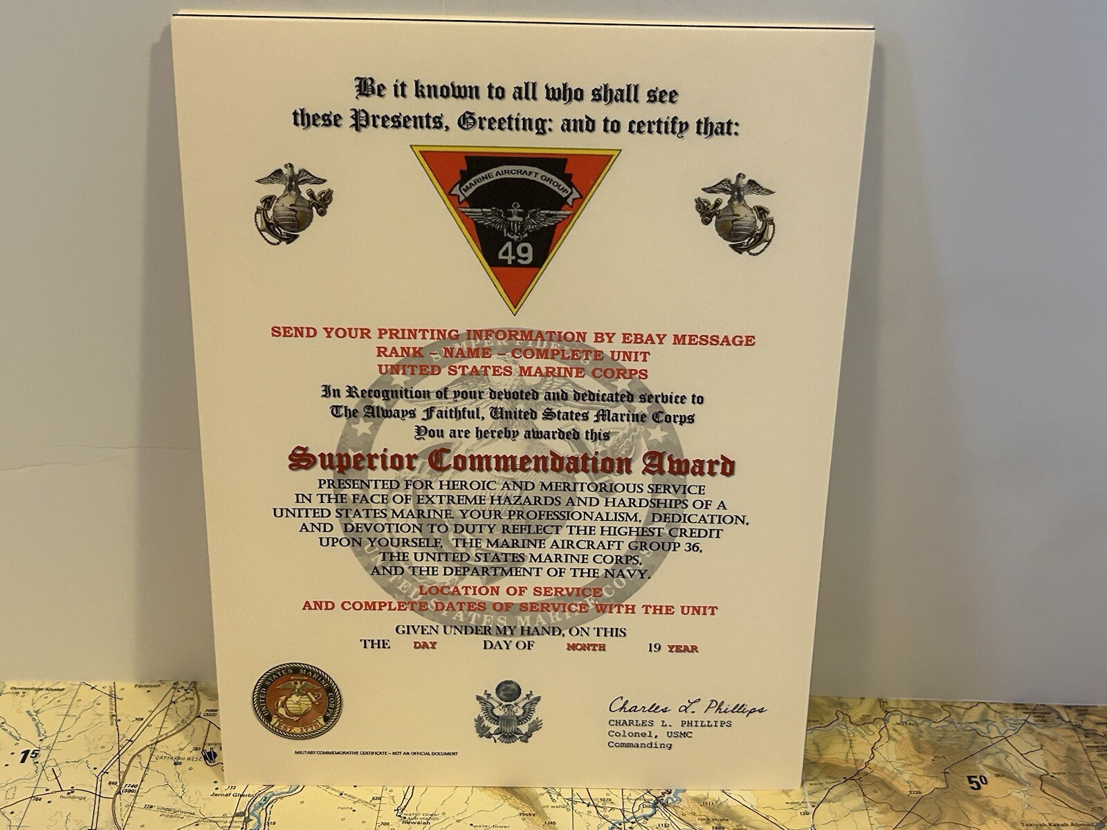 U.S.M.C. / MARINE AIRCRAFT GROUP 49 - SUPERIOR COMMENDATION AWARD