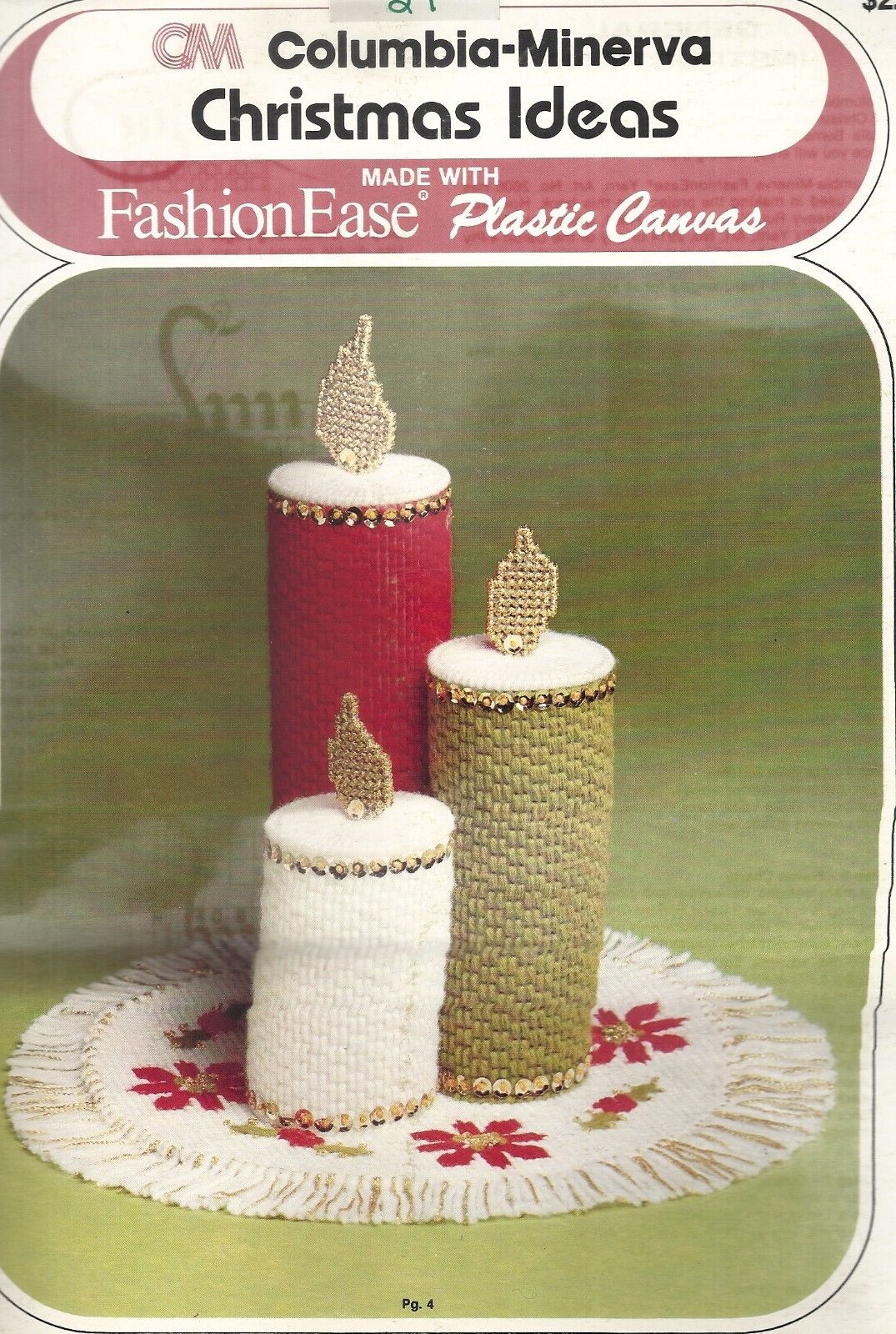 COLUMBIA-MINERVA CHRISTMAS IDEAS IN PLASTIC CANVAS PATTERN LEAFLET #663 ©1988