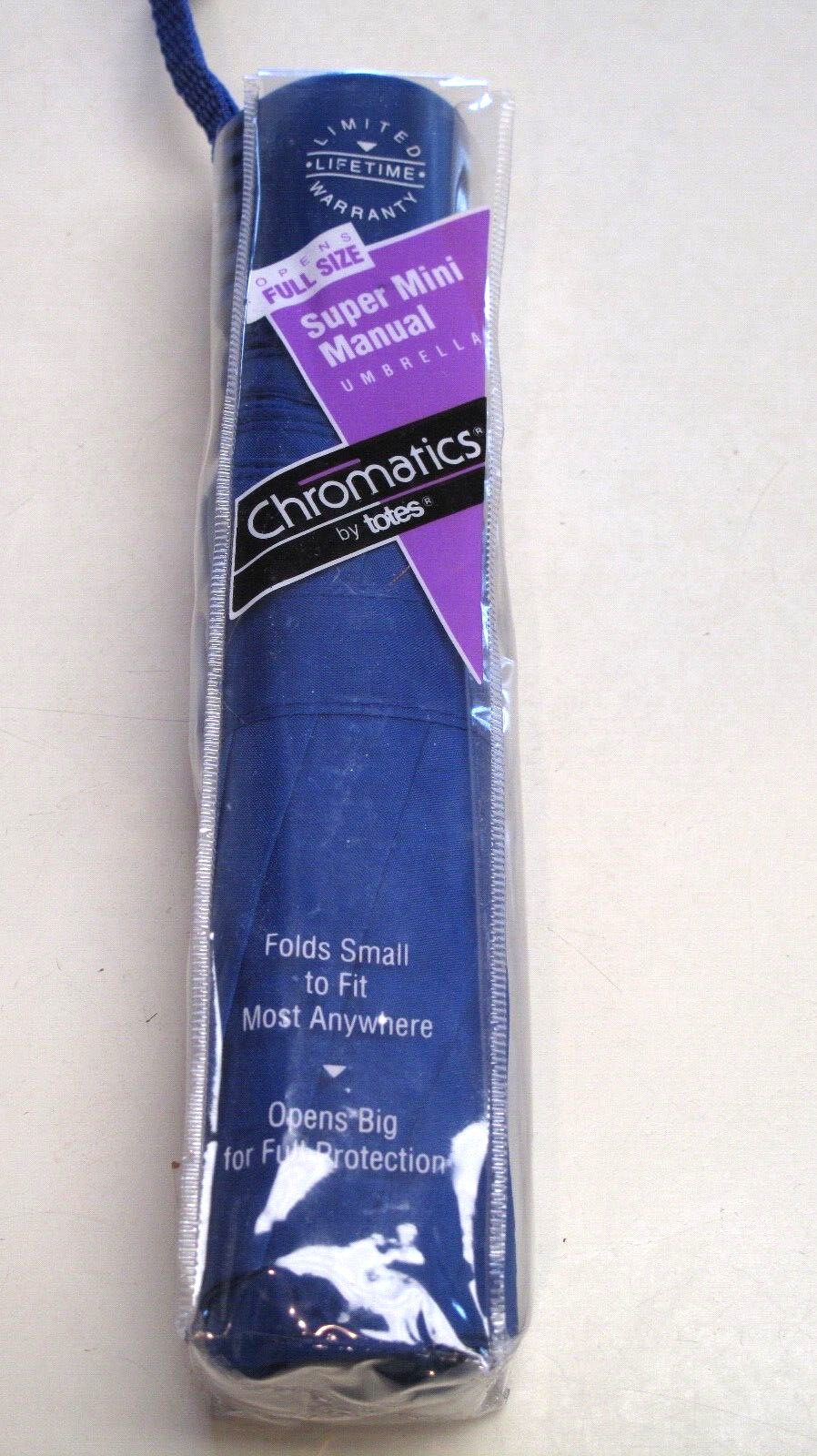 Totes Super Mini Manual Compact Umbrella Blue - New with Tags