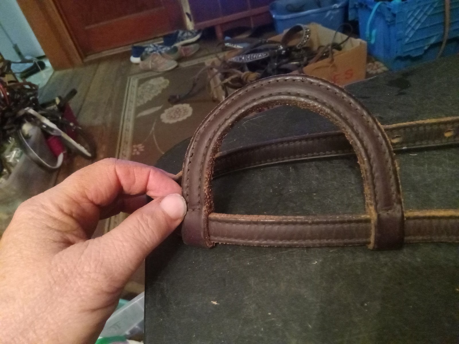 used leather headstall sliding ear Billy Cook