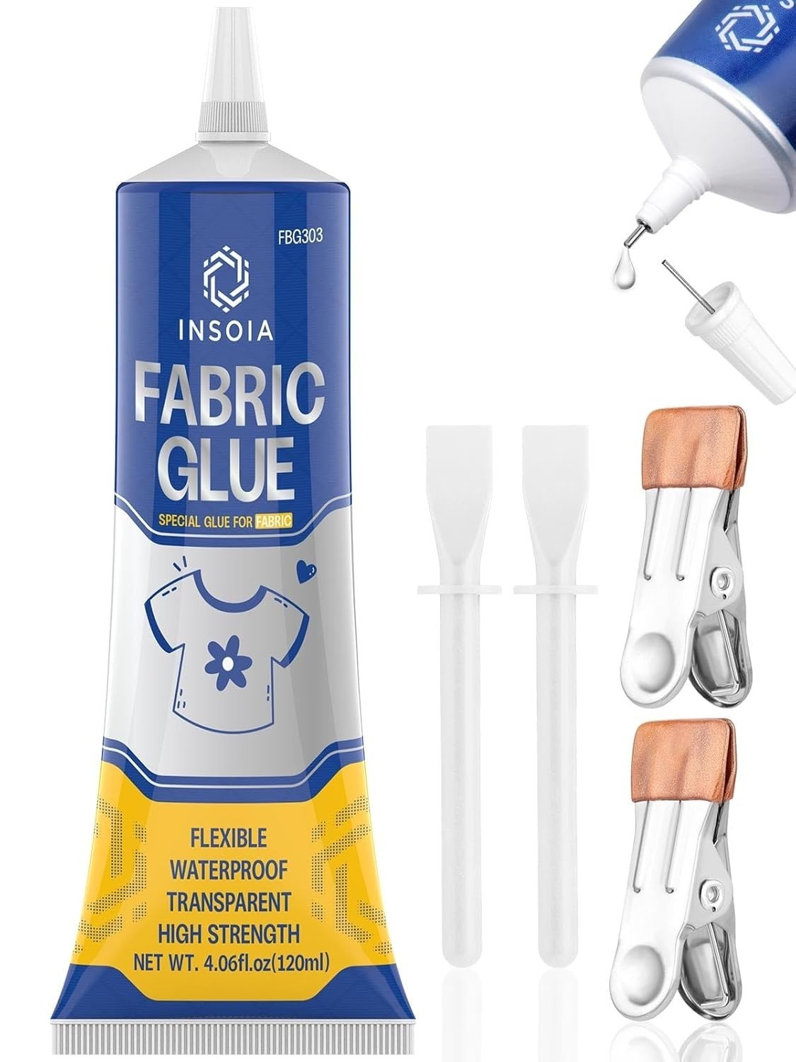 Fabric Glue Permanent, 120Ml Food-Grade Clothing Glue, Odor-Free, Dries Clear,