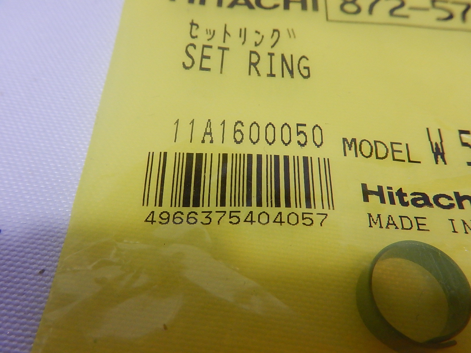 Hitachi 872573 Set Ring W6VB/W6VB2/3 W8VB/2 Replacement Part TF