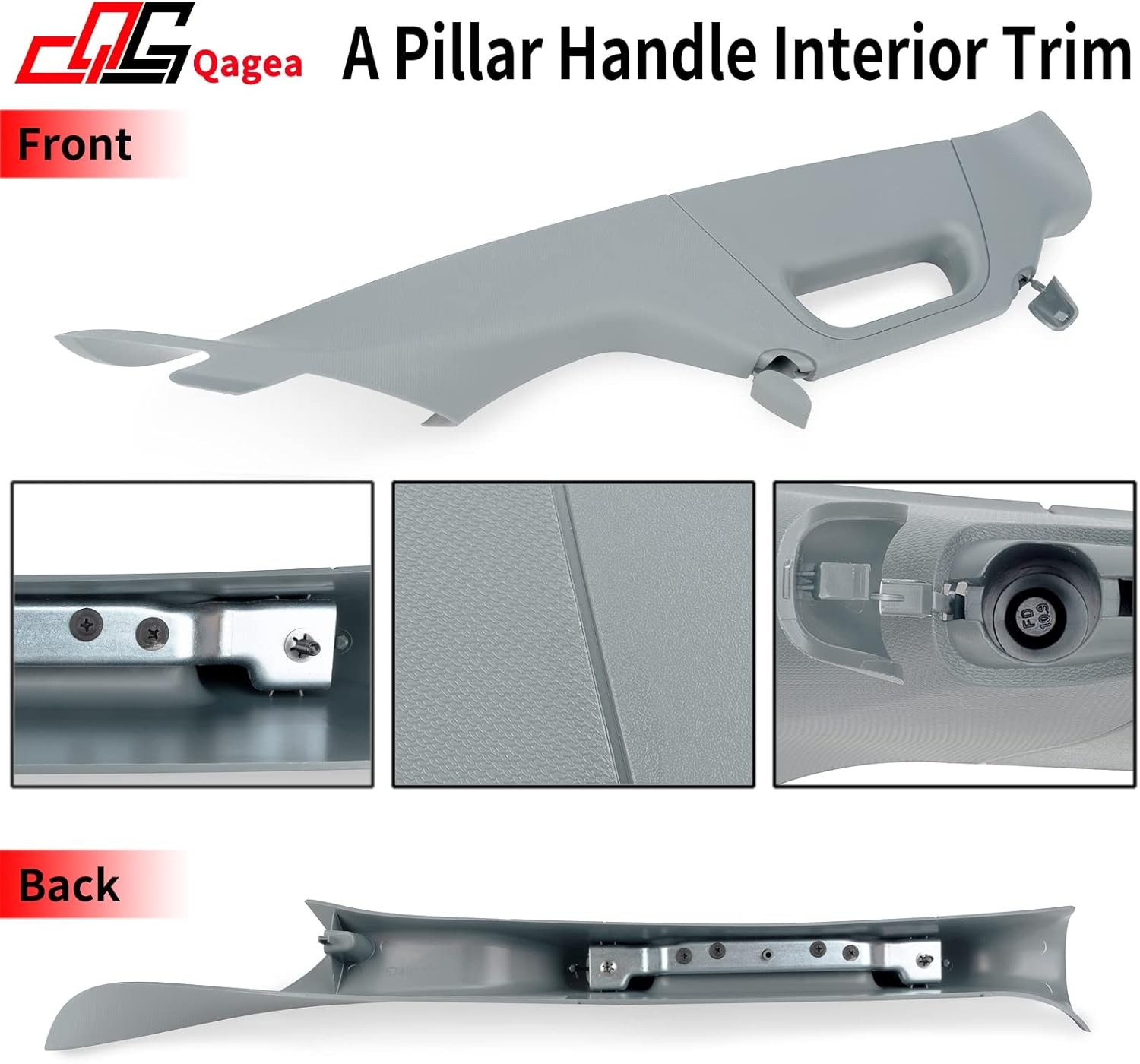 A-Pillar Grab Handle Right Side Interior Trim for 2011-2016 Ford Super Duty Gray