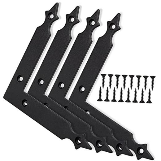 Barn Door Decorative Corner Bracket, 4.9 in Matte Black Rustic L Brackets