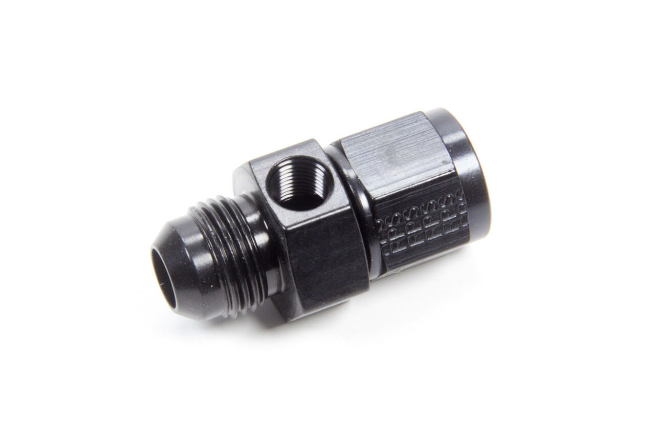 8AN Male to 8AN Female Straight Aluminum Gauge Adapter Fitting Black
