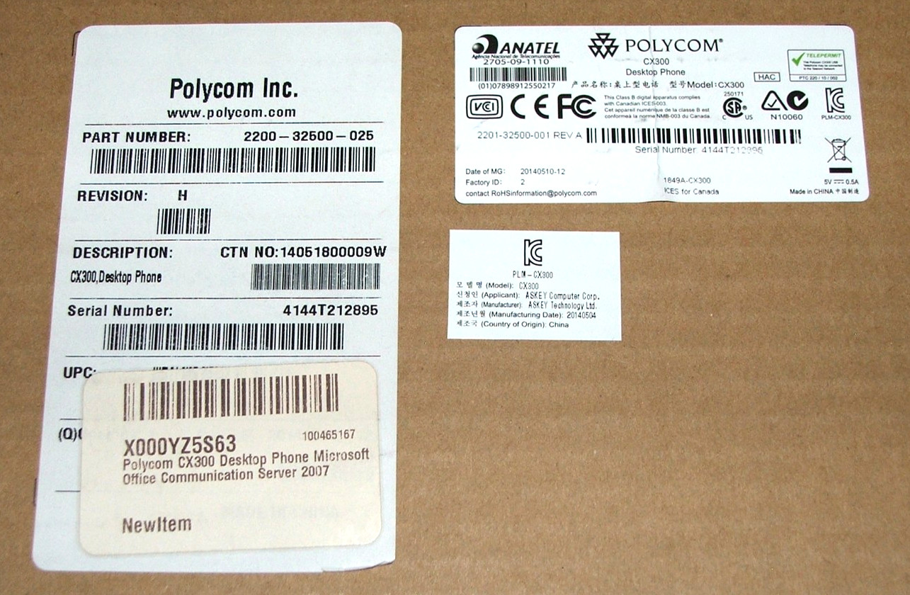 POLYCOM MICROSOFT LYNC PHONE desktop (CX300R2) USB.. NEW