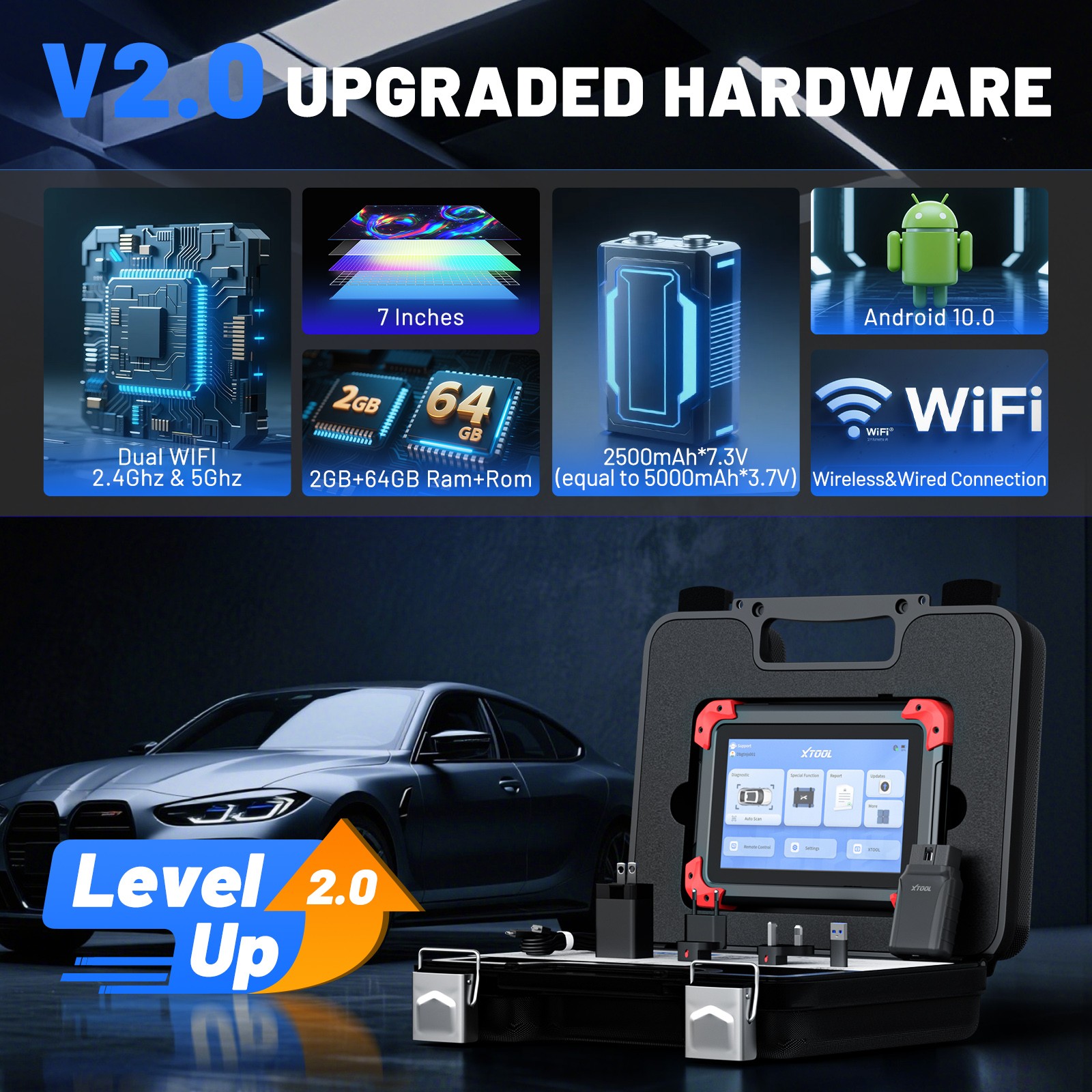 XTOOL D7BT Car Bidirectional Coding Diagnostic Tool OBD2 Scanner Key Programmer