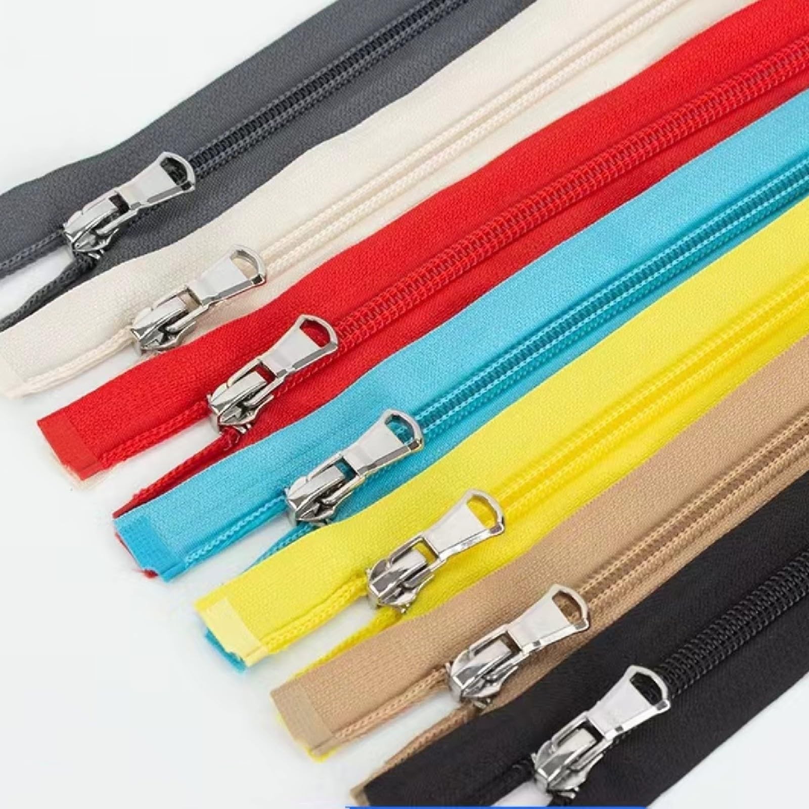 13 PCS 80CM Separating Nylon Coil Zippers 5 Mixed Colors 32 Inch Sewing