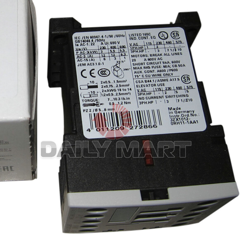 Brand New in Box Siemens 3RT1017-1BB41 Programmable Logic Controller Contactor