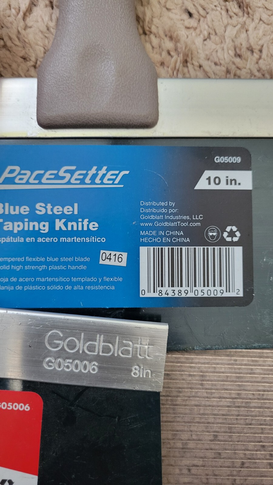 Pacesetter Blue Steel Taping Knife 12" G05009 & GOLDBLATT G05006 8" TAPING KNIFE