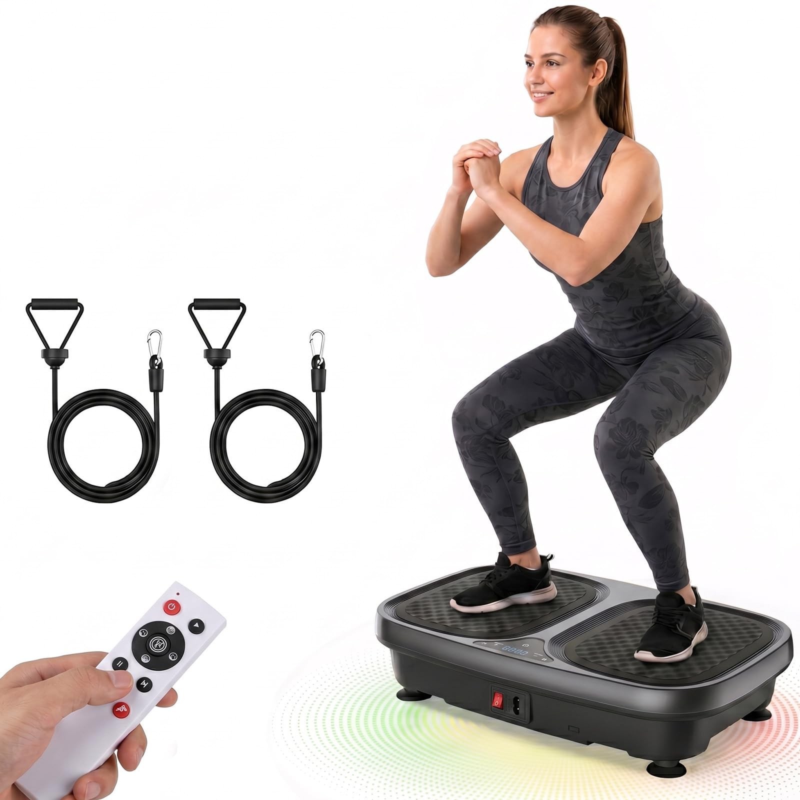 NEWBULIG Vibration Plate, Whole Body Workout, Vibrating Platform with LED Tou...