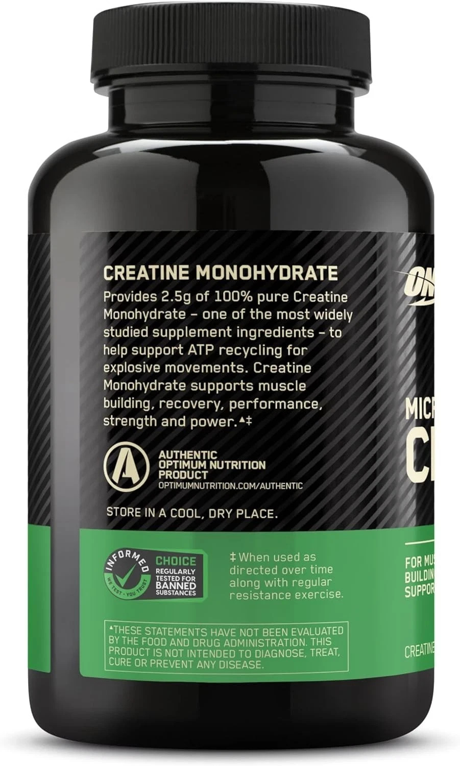 Optimum Nutrition Micronized Creatine Monohydrate Capsules, Keto Friendly