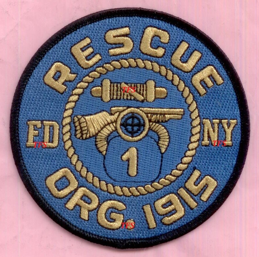 New York City Fire Dept Rescue 1 Patch - Round Blue - Orig 1915