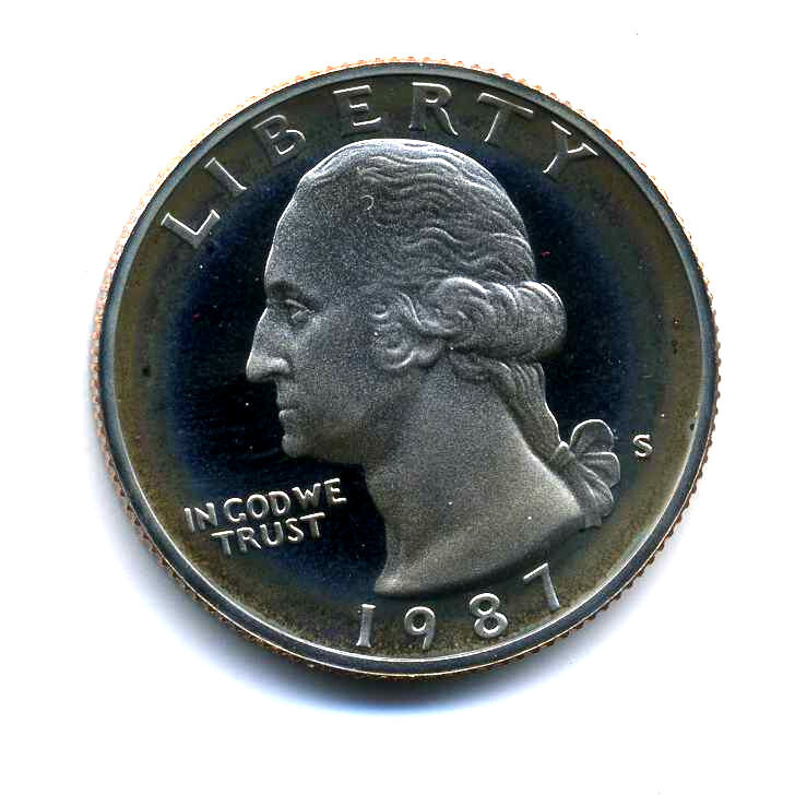1987 S GEM BU PROOF WASHINGTON QUARTER BRILLIANT UNCIRCULATED US/PF/PR COIN#7698