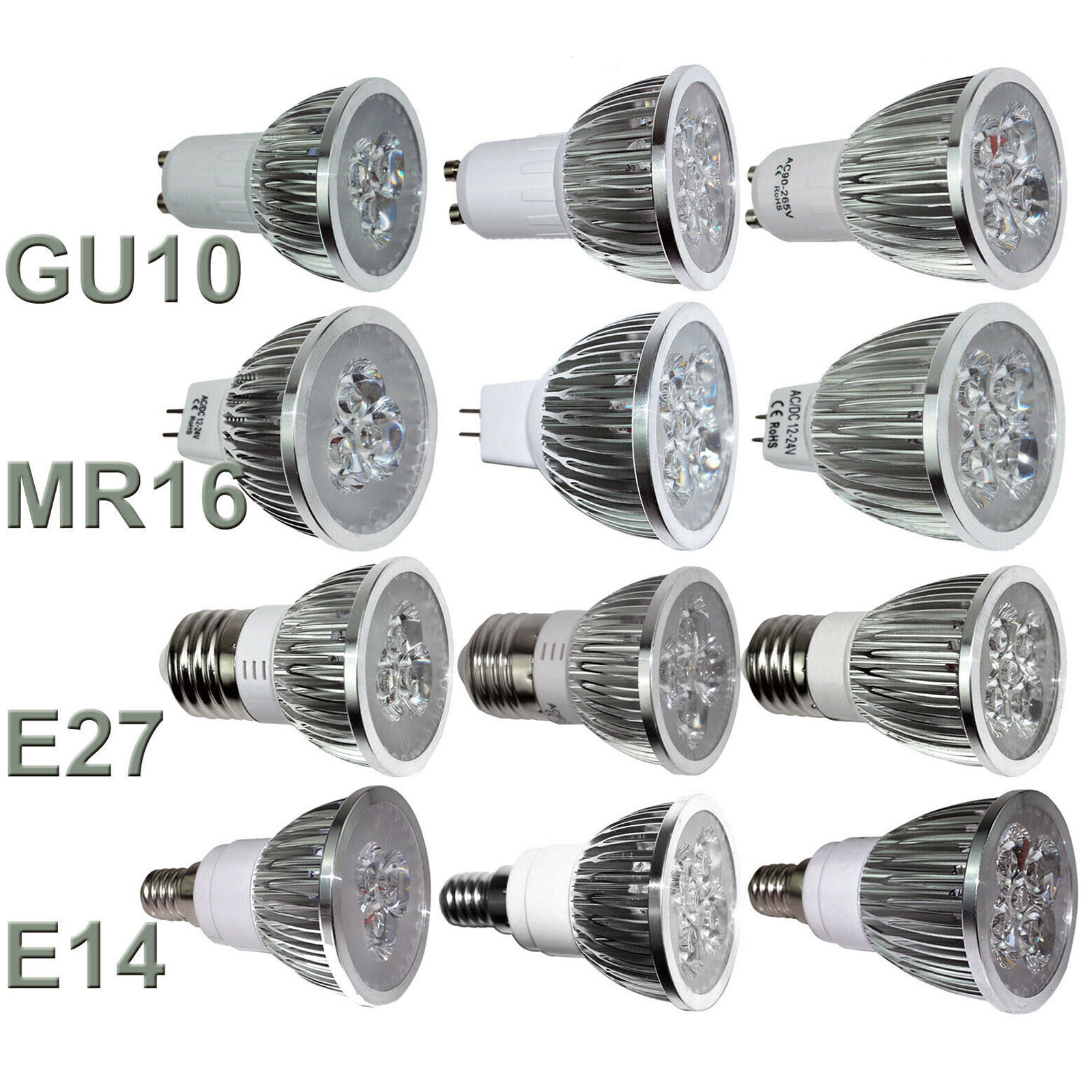 1-10X Dimmable LED Spotlight Bulbs GU10 MR16 E27 E14 9W 12W 15W Lamp 110V 220V K