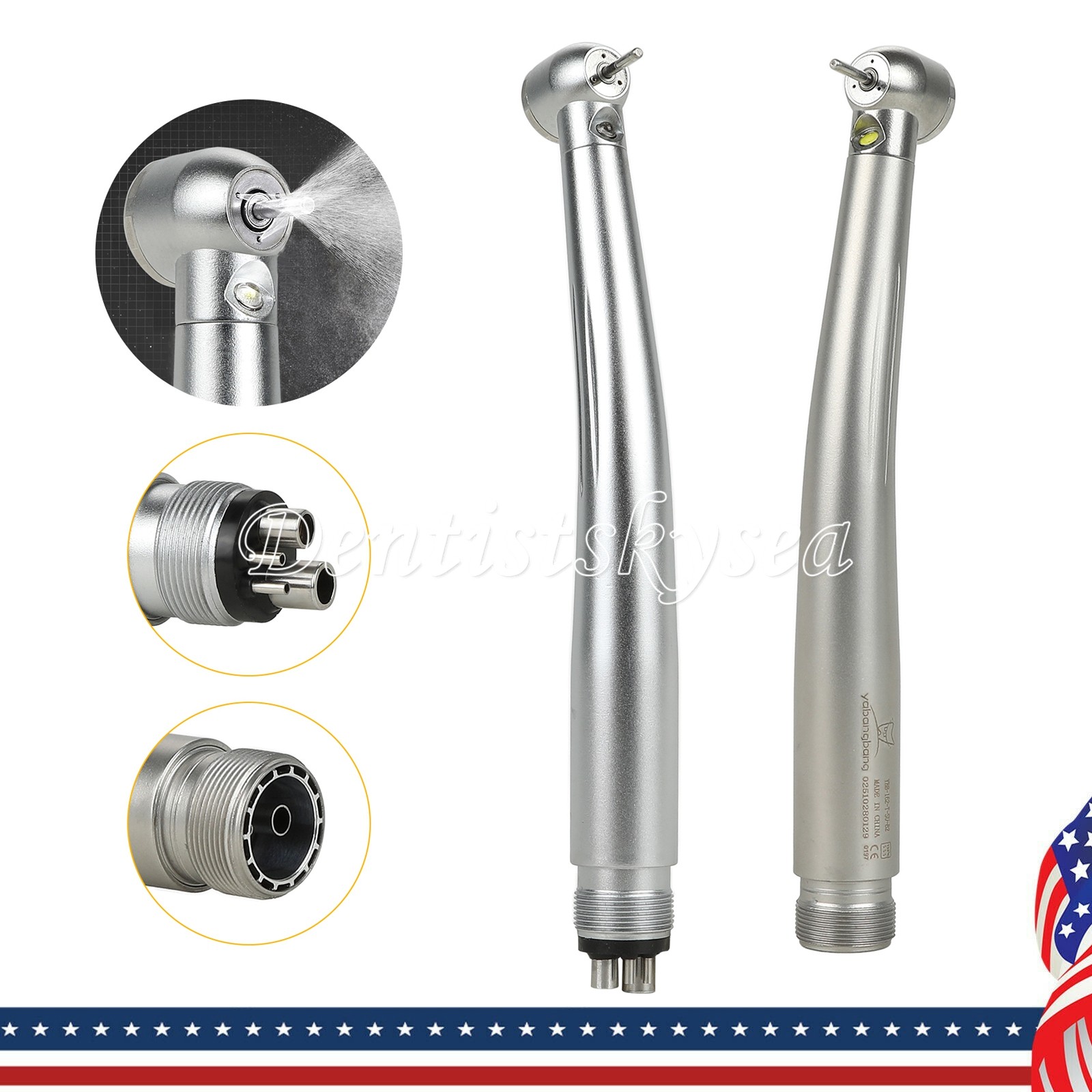 Type E-generator Dental LED Fiber Optic High Speed Handpiece 2/4H FDAUS