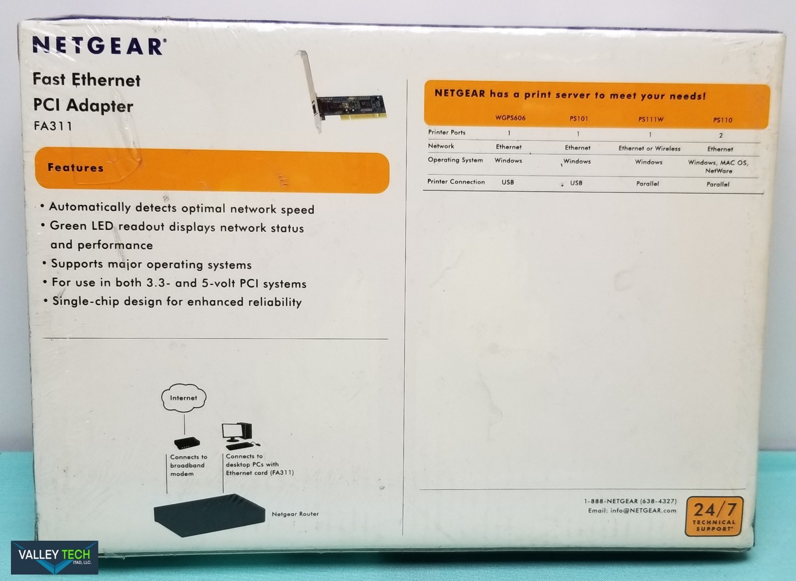 Netgear Fast Ethernet PCI Adapter FA311 NEW
