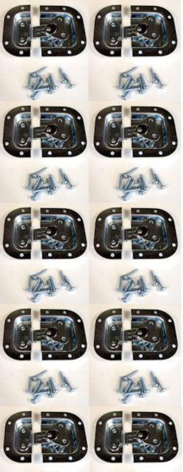 (10 PACK) PENN ELCOM 3758 Recessed Butterfly Latch for Racks/ Cases/ Cabs - ZINC
