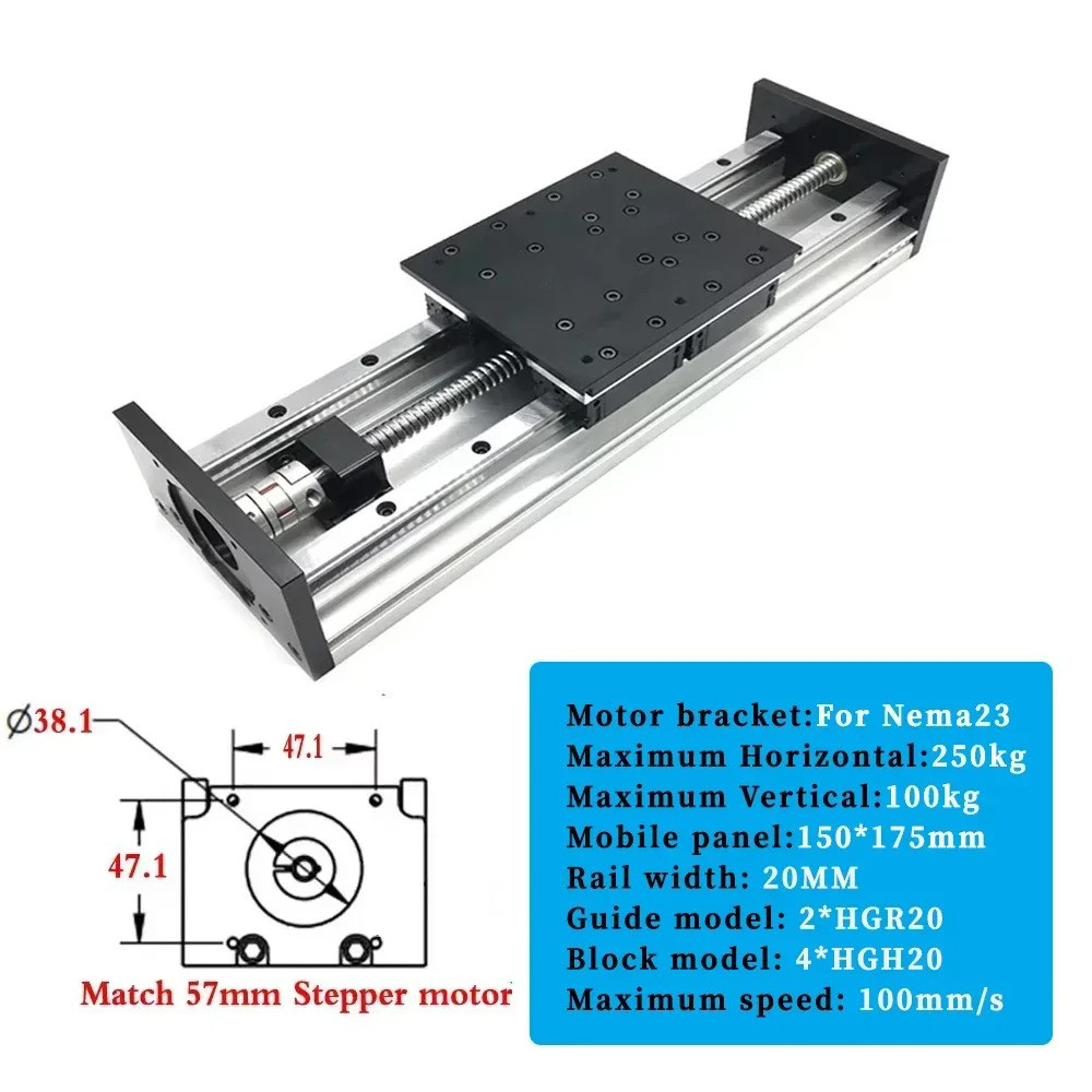 551lbs Heavy Duty Ball screw Linear Motion Stage Actuator CNC Linear Slide Table