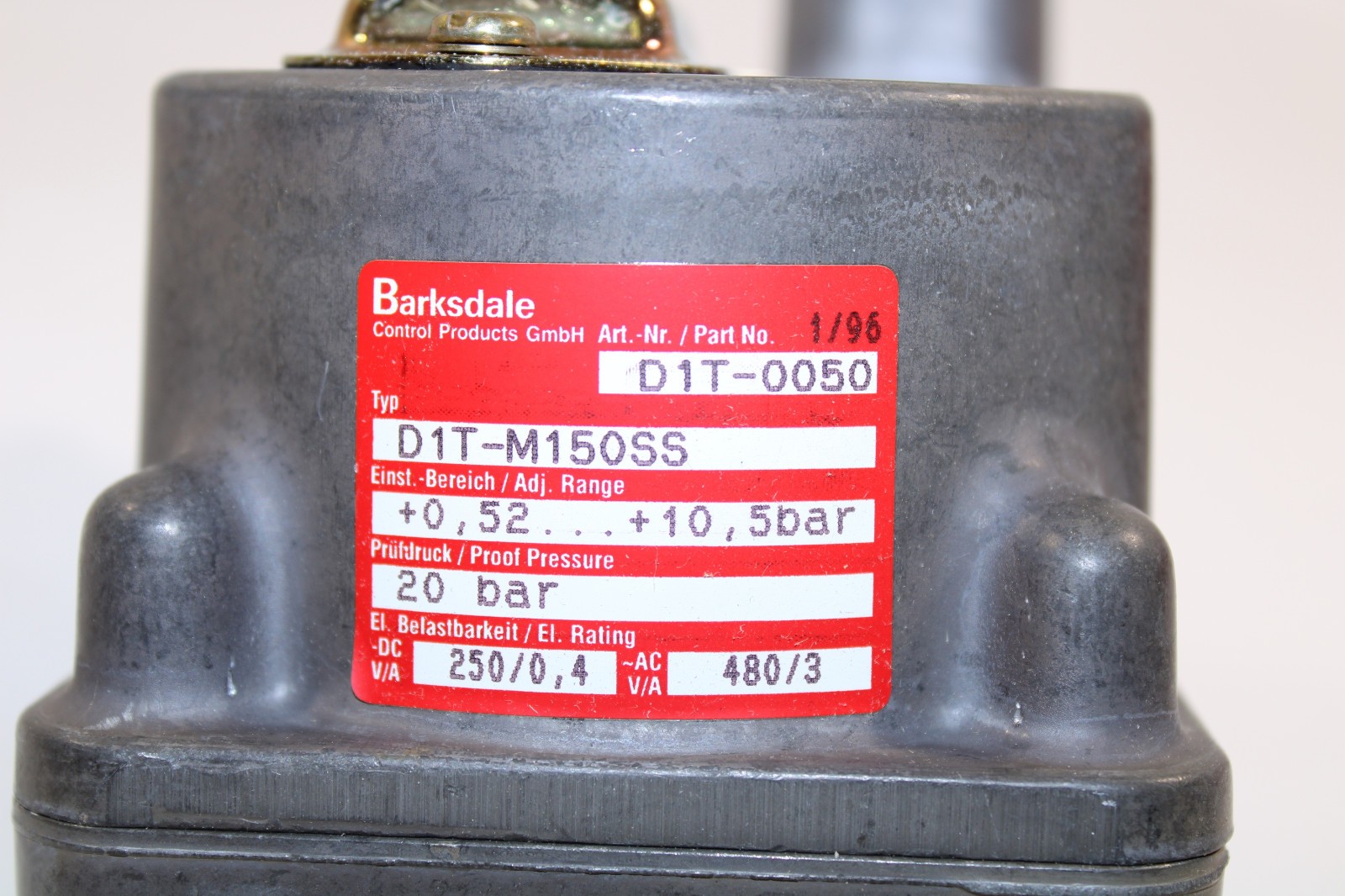 Barksdale D1T-M150SS Pressure Switch NEW
