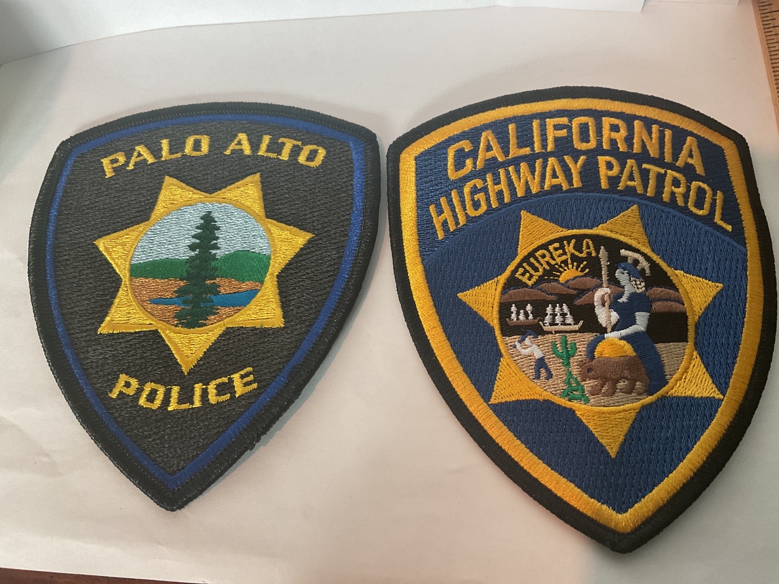 Palo Alto Police California patch and California Highway Patrol Set / Tracking