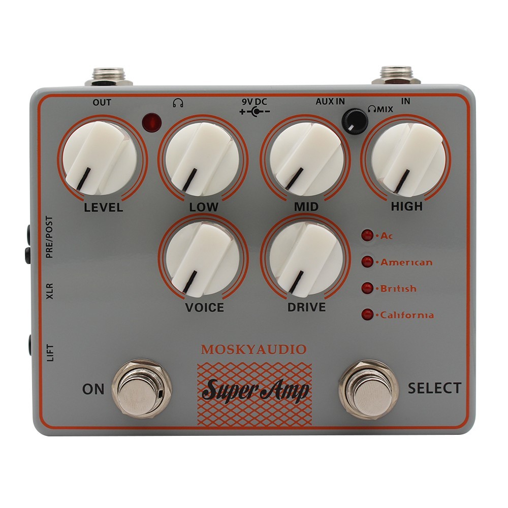 Amplifier Speaker Simulation Mosky 4 AMP IN ONE  Guitar Effects Pedal XLR AUX IN