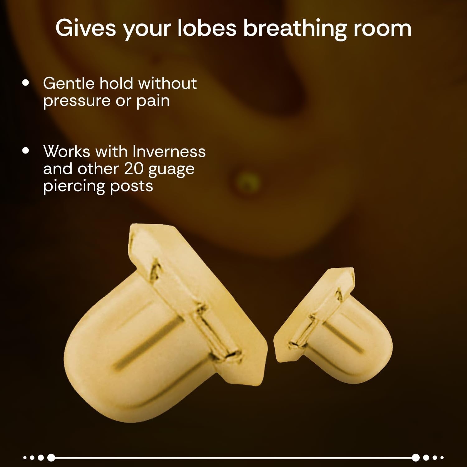 Secure Gold-Plated Earring Backs - Perfect for Sensitive Skin (4 Count)
