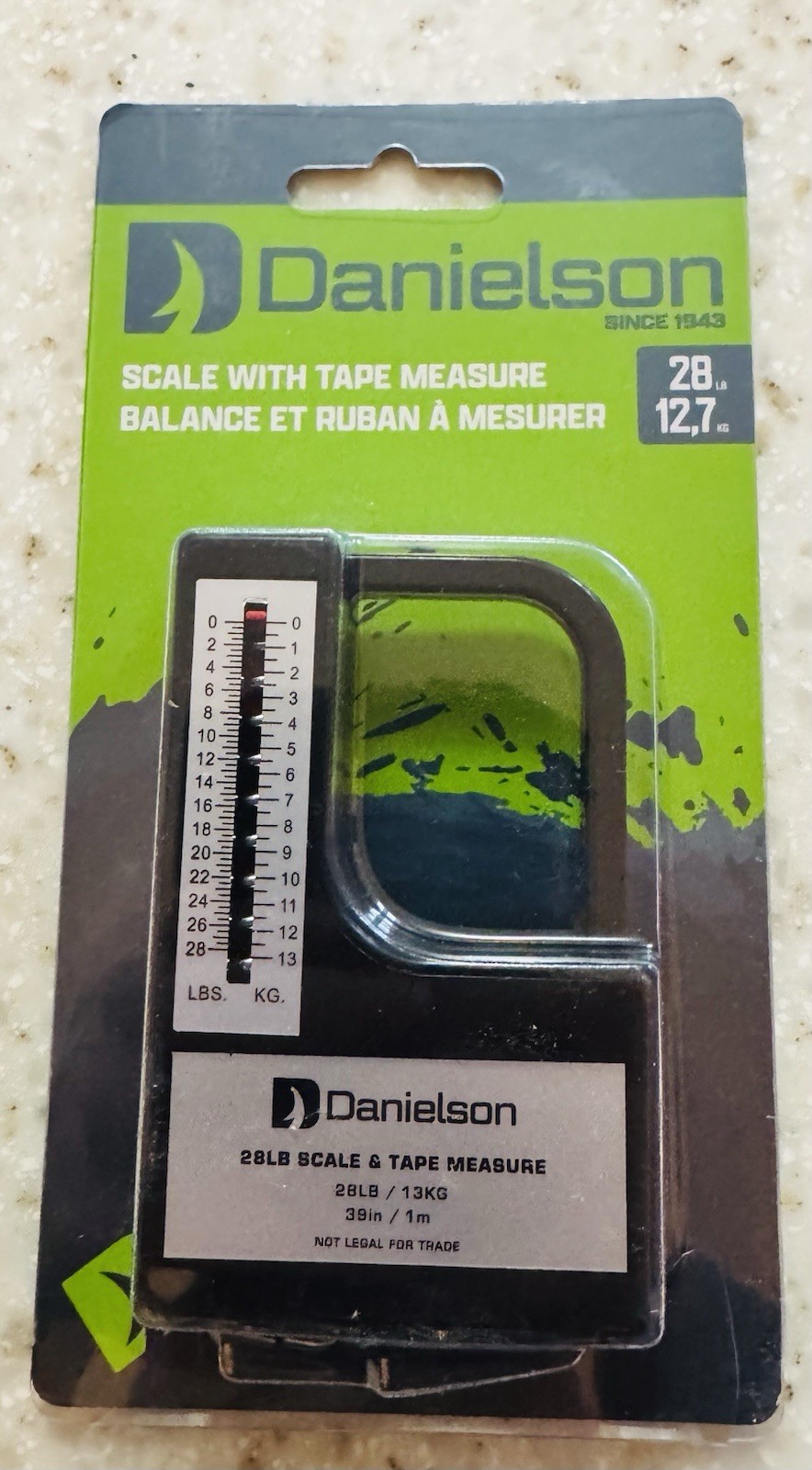 Danielson Fishing Scale 28 lb Scale with 39 inch Tape Measure ~Free Shipping~