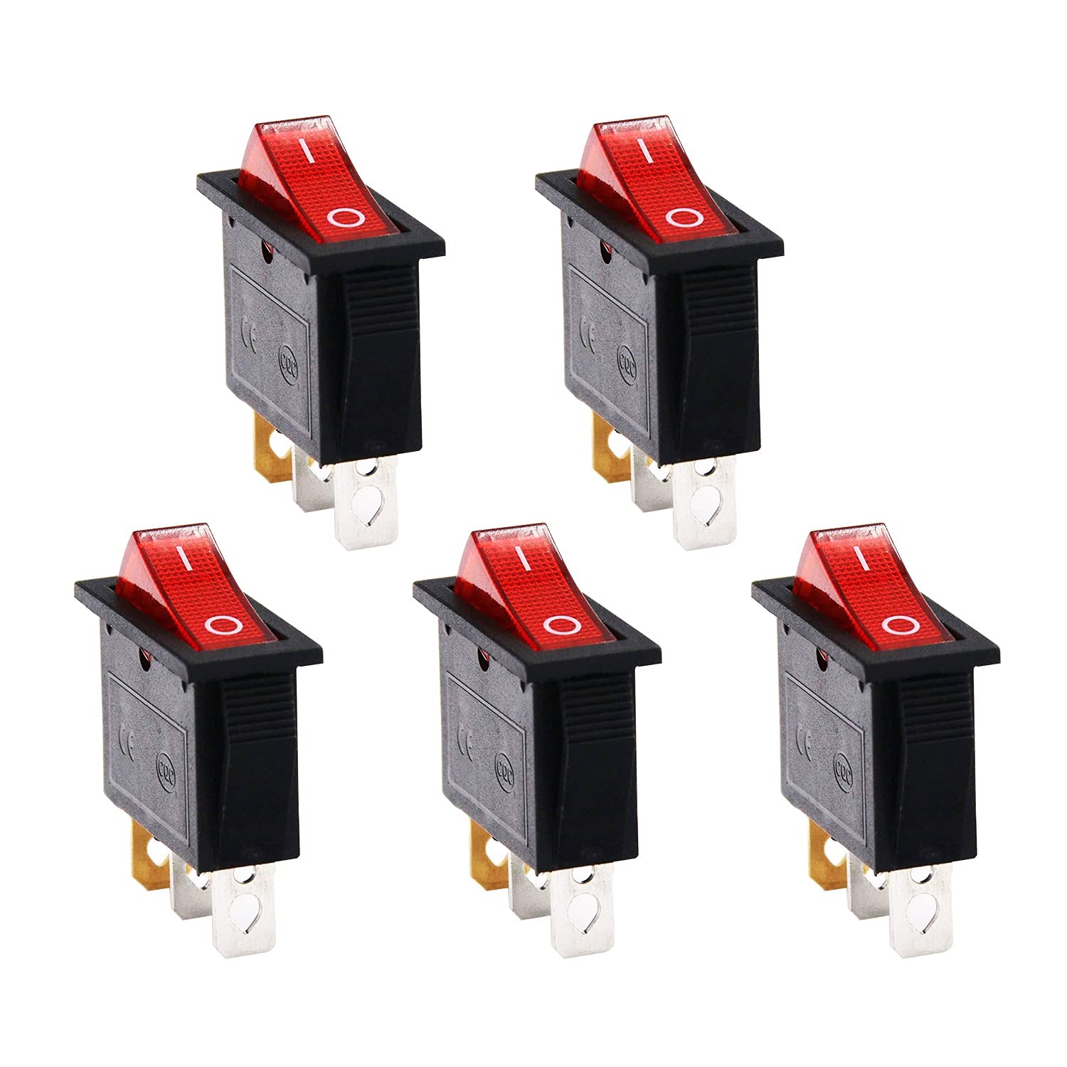 15a 250v/20a 125v 3 Pin Ac Rocker Switch Kcd3 Switch 5 Pcs