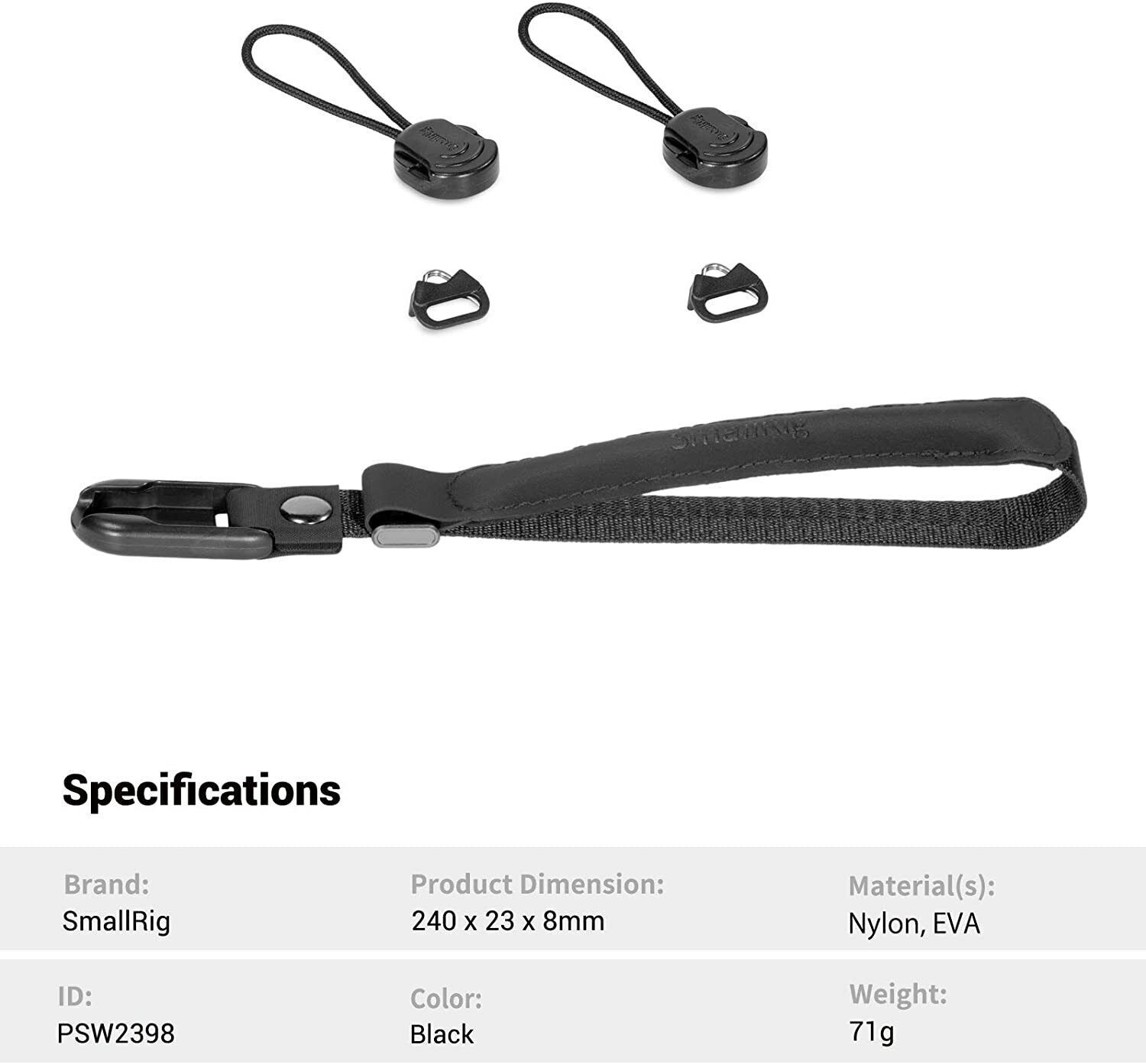 SmallRig Adjustable Camera Strap Cuff Wrist Camera Hand Straps for Sony Nikon