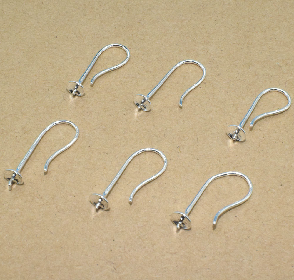 10PCS DIY Design Flower Silver Pinch Bail Hooks For Stone Earring wholesale