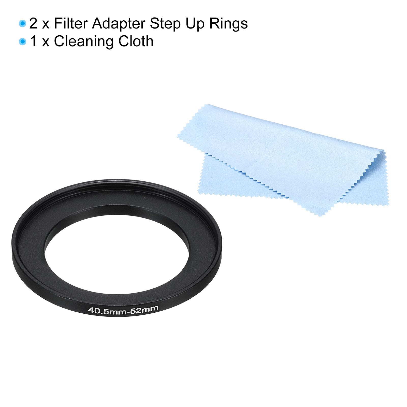 40.5mm-52mm Step Up Ring Camera Lens Filter Adapter Ring Filter with Cloth