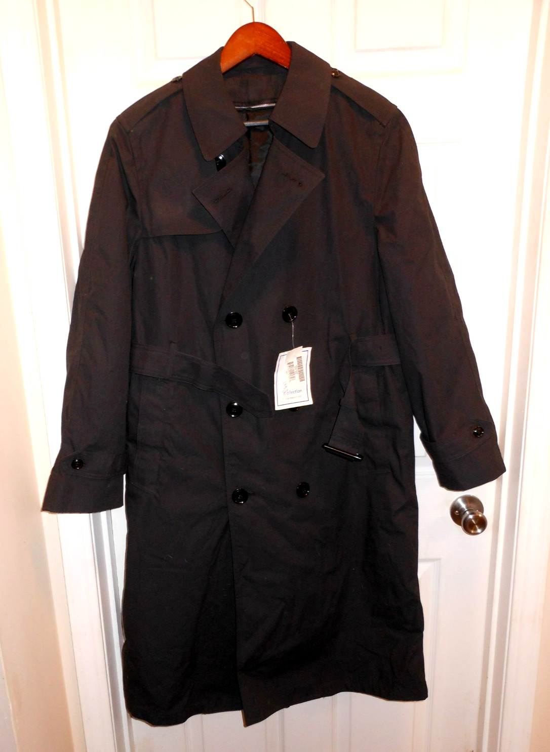 U.S Navy Military Uniform Men's All Weather Trench Coat Black w/Liner 38 Reg NEW