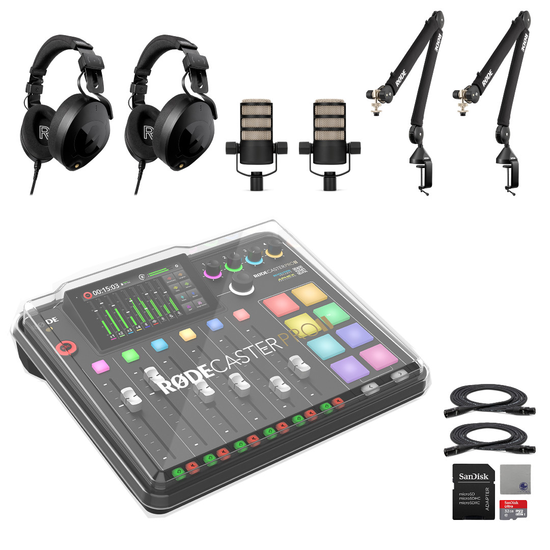 Rode RODECaster Pro II Integrated Audio Production Console with Accessories