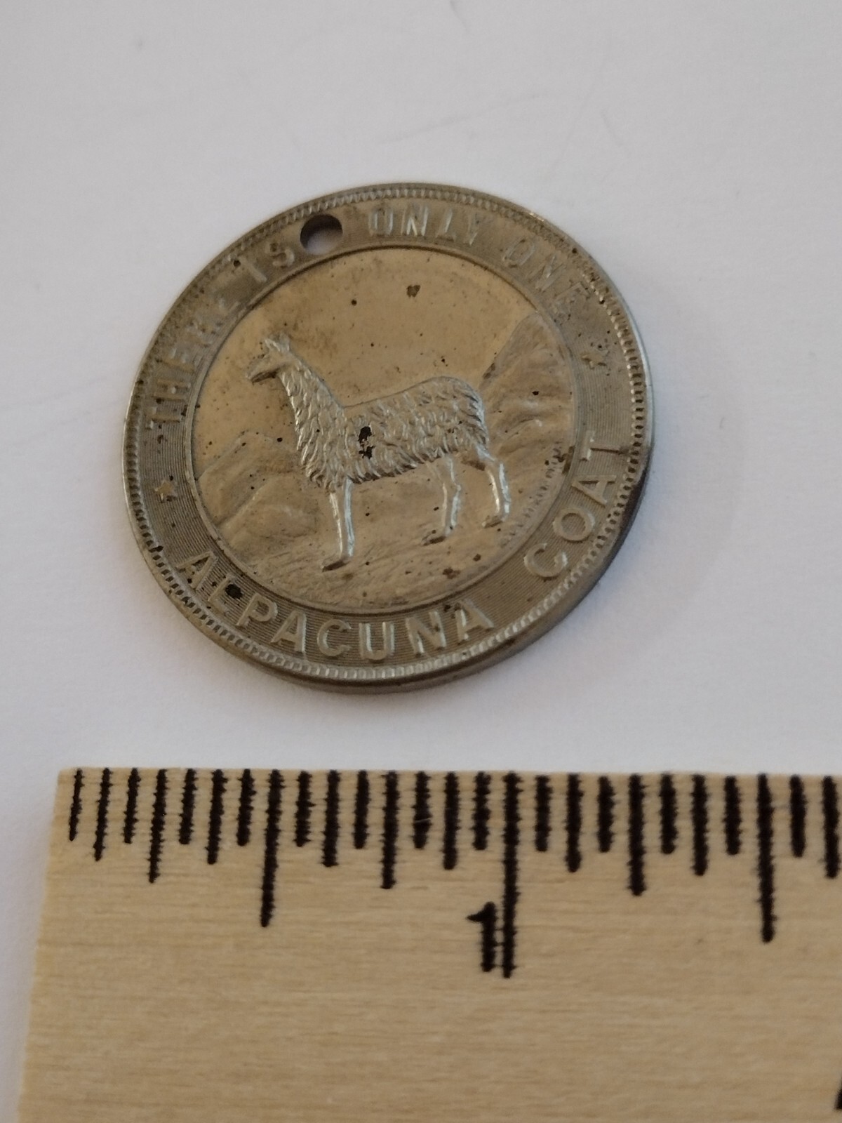 Alpacuna Coat Advertising Silvertone Token