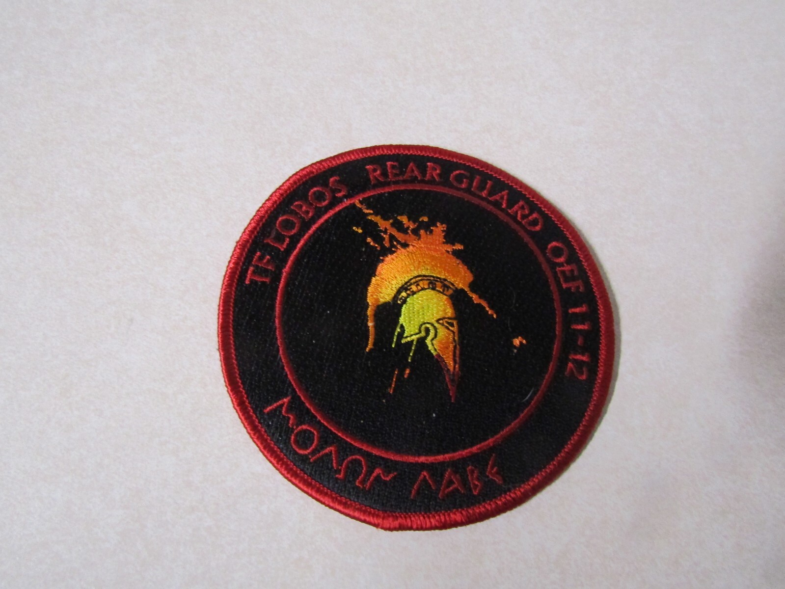 MILITARY PATCH SEW ON TASK FORCE LOBOS REAR GUARD OEF 11-12 MOLAN LABE 
