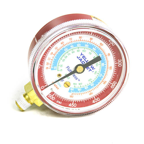 Yellow Jacket 49015 2 1/2" Press. Gauge, F, 0-500 psi, R-22/134A/404A
