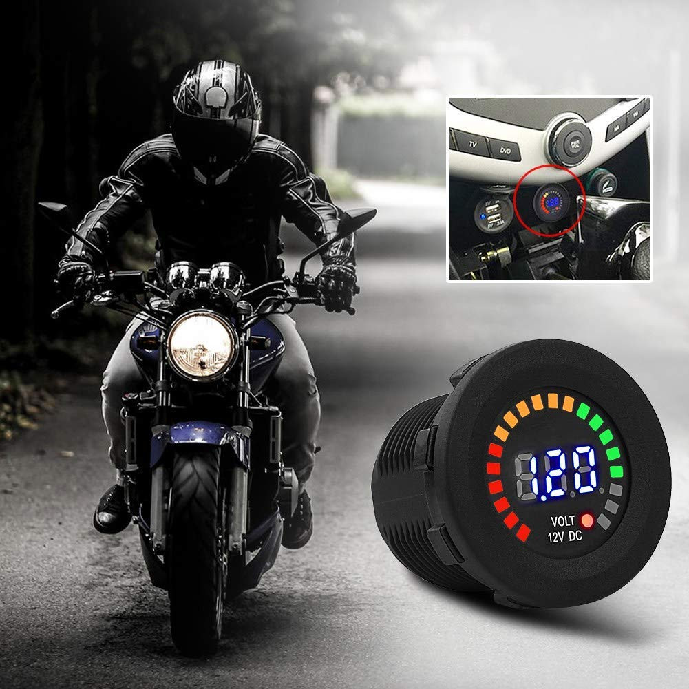 12V DC Digital Voltmeter LED Digital Display,Volt Gauge Tester Meter Waterproof